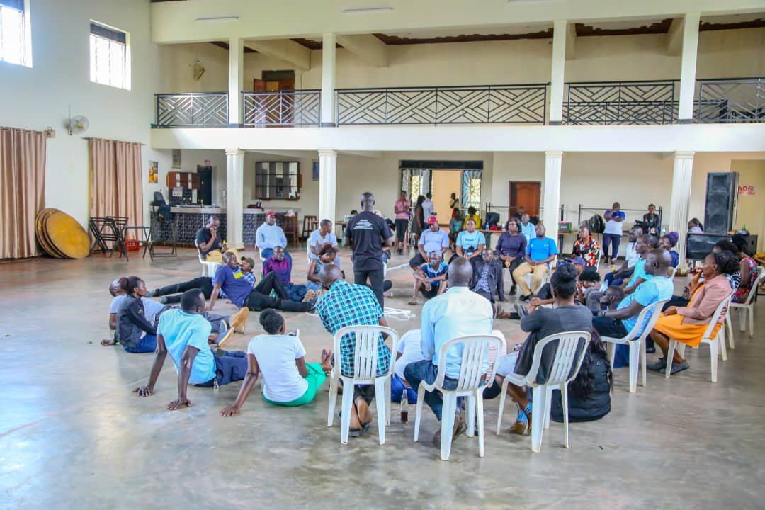Sales training session in a circle